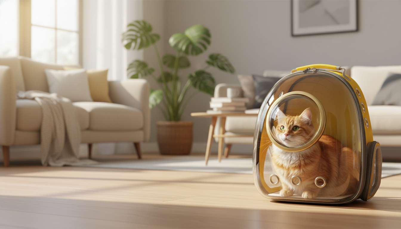 Luxury Space Capsule Cat Backpack: Clear, Ventilated Trips